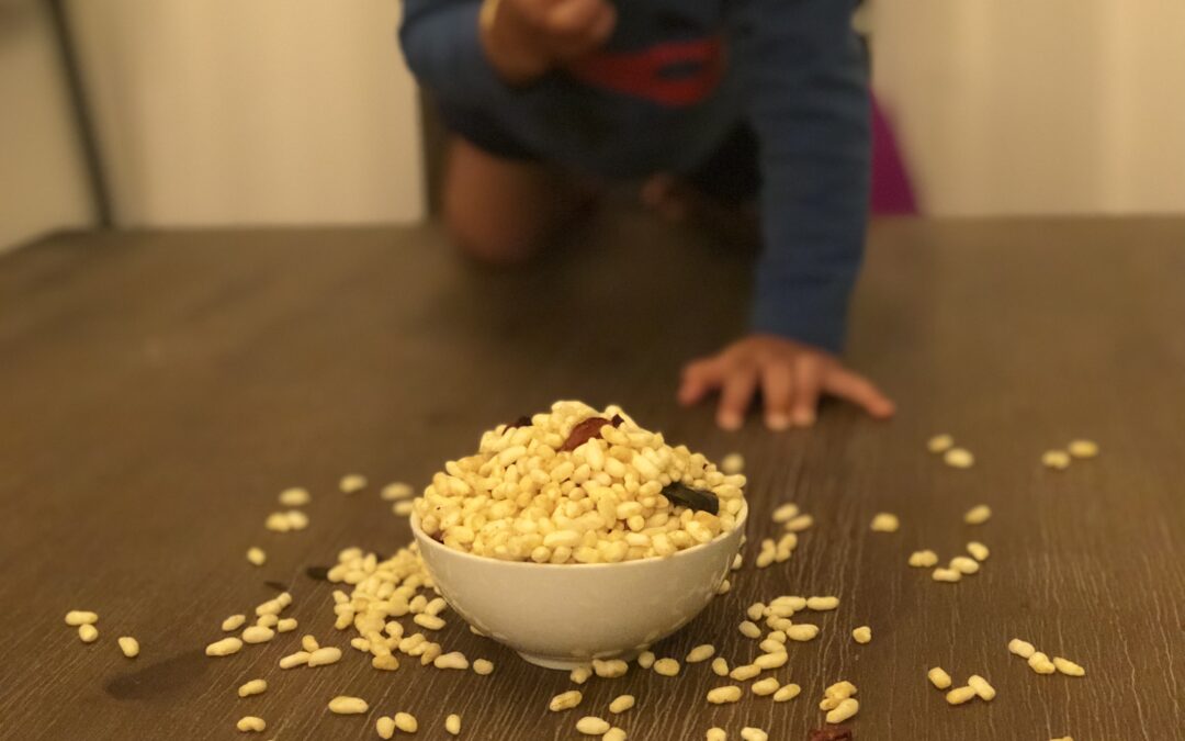 Turmeric Puffed Rice Trail Mix (gluten free)