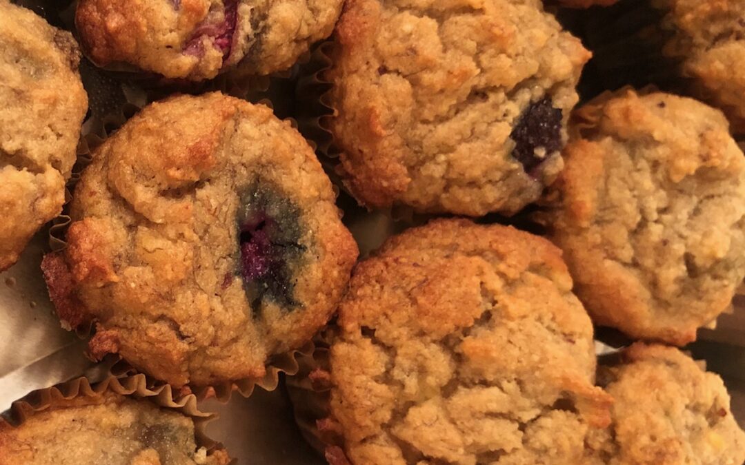 Easy Guilt-free Blueberry Muffins (GF, vegan, no added sugar)